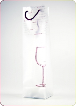 Henne Verpackung - Tragetasche, transparent "Glas" - 1er, fr eine Flasche (TU1703)