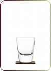 LSA - WHISKY, "Arran Becher 250ml - klar mit Nussbaumuntersetzer WH02" 1 Whiskyglas mit 1 Untersetzer (G1212-09-301)