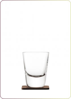 LSA - WHISKY, "Arran Becher 250ml - klar mit Nussbaumuntersetzer WH02" 1 Whiskyglas mit 1 Untersetzer (G1212-09-301)