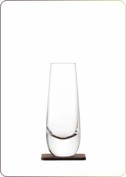 LSA - WHISKY, "Islay Mixer Glas 325ml - klar mit Nussbaumuntersetzer WH06" 1 Longdrinkglas und 1 Untersetzer (G1213-11-301)