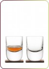 LSA - WHISKY, "Renfrew Becher 270ml - klar mit Nussbaumuntersetzer WH12" 2 Whiskygläser und 2 Untersetzer (G1211-09-301)